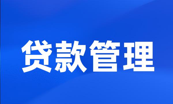 贷款管理