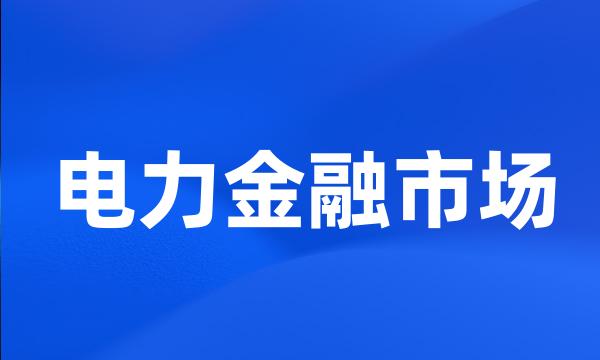 电力金融市场