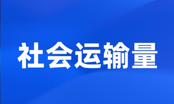 社会运输量