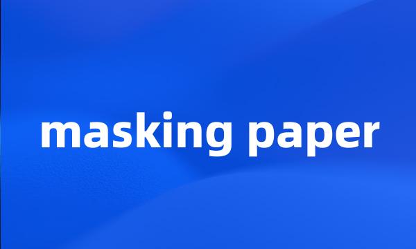 masking paper