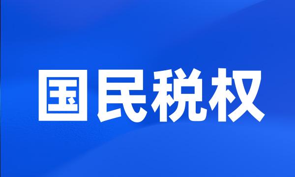 国民税权