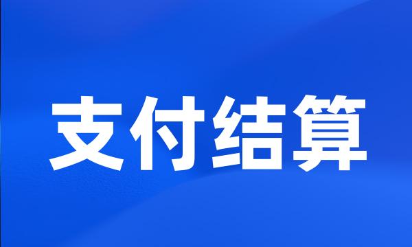 支付结算