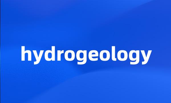 hydrogeology