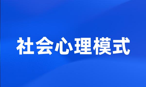 社会心理模式