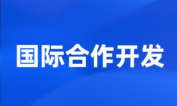 国际合作开发