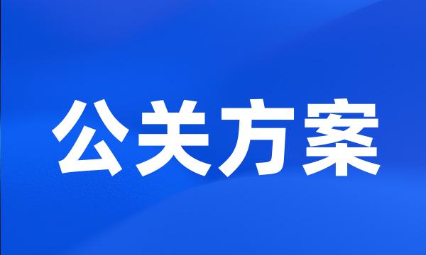 公关方案