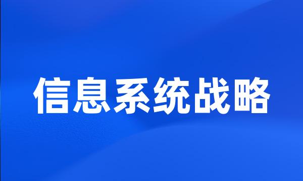 信息系统战略