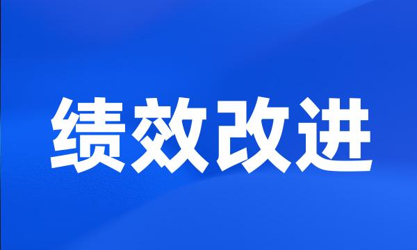 绩效改进