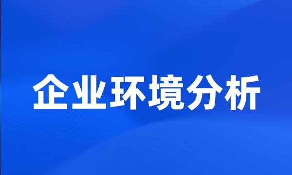 企业环境分析