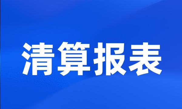 清算报表