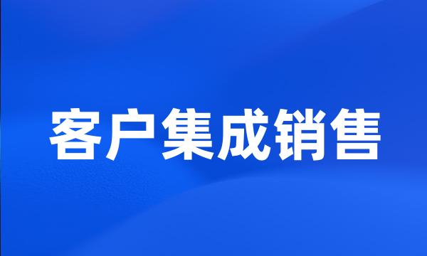 客户集成销售