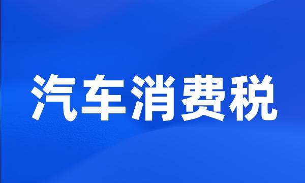 汽车消费税