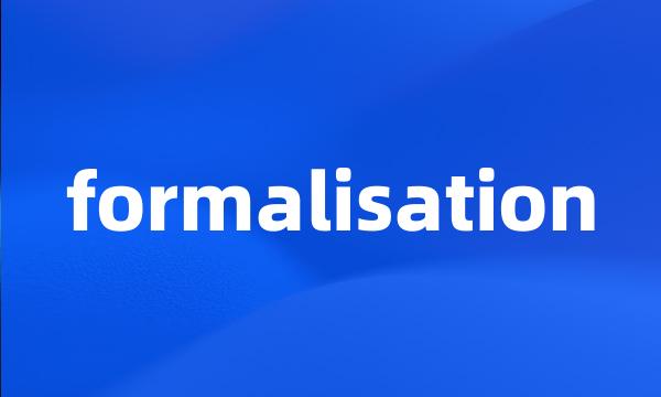 formalisation
