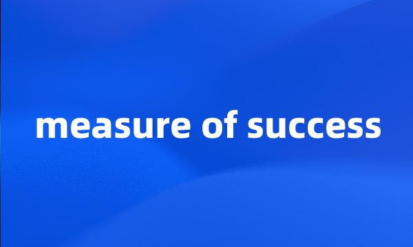 measure of success