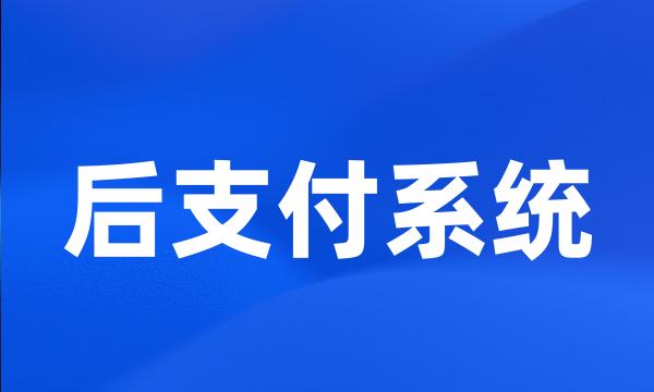 后支付系统