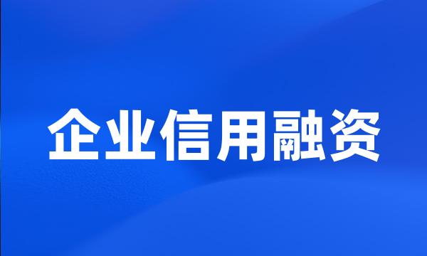 企业信用融资