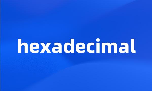 hexadecimal