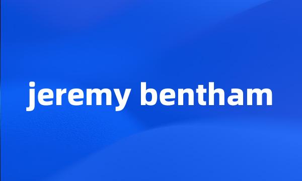 jeremy bentham