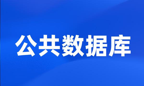 公共数据库