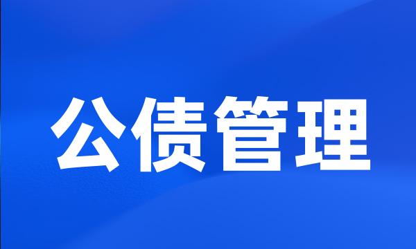 公债管理