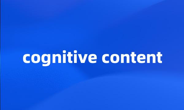 cognitive content