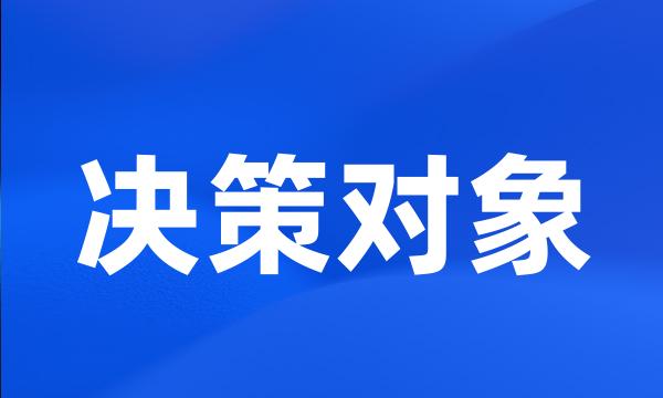 决策对象