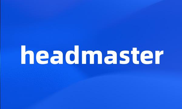 headmaster