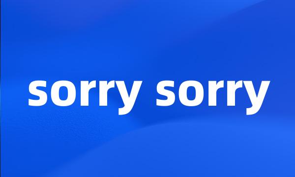 sorry sorry