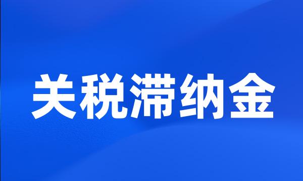 关税滞纳金