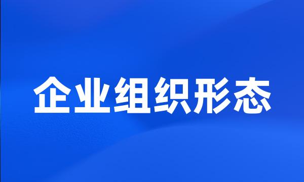 企业组织形态