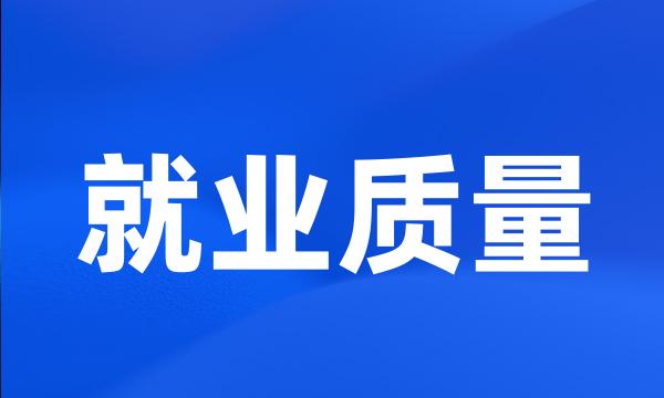 就业质量