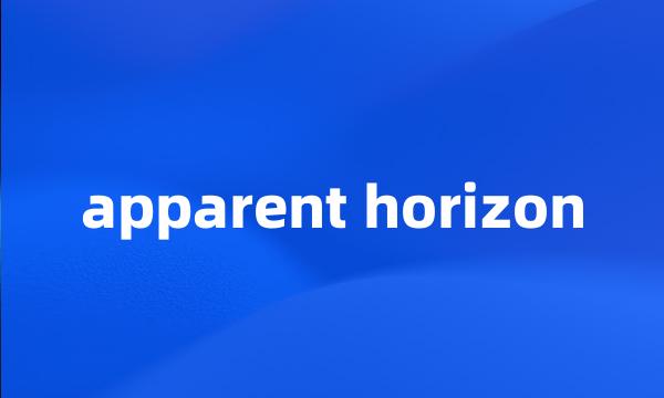 apparent horizon