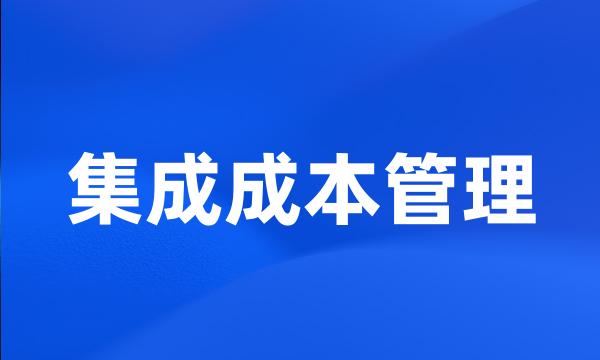 集成成本管理