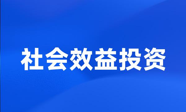 社会效益投资