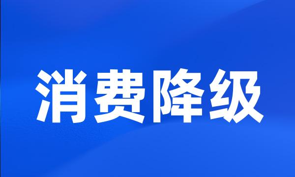 消费降级