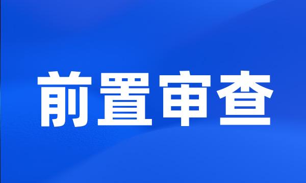 前置审查