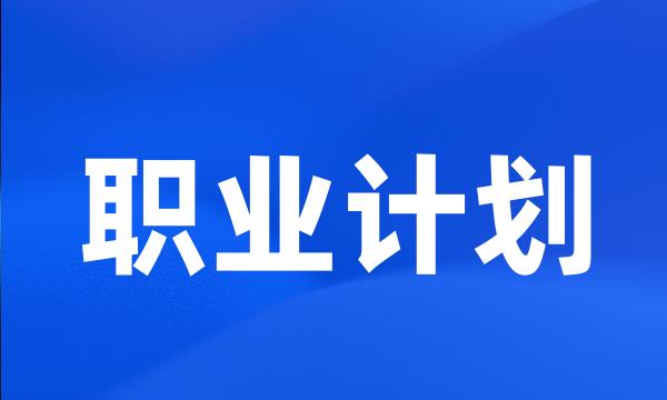 职业计划