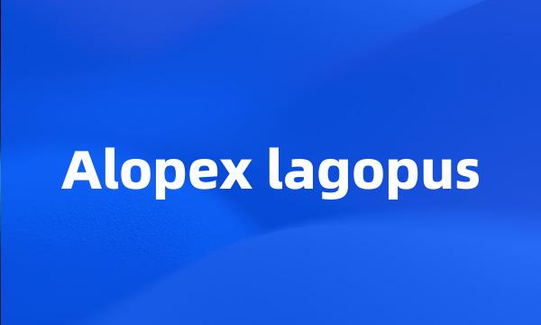 Alopex lagopus