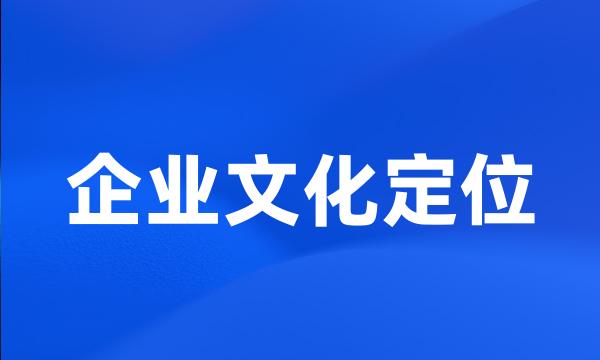 企业文化定位