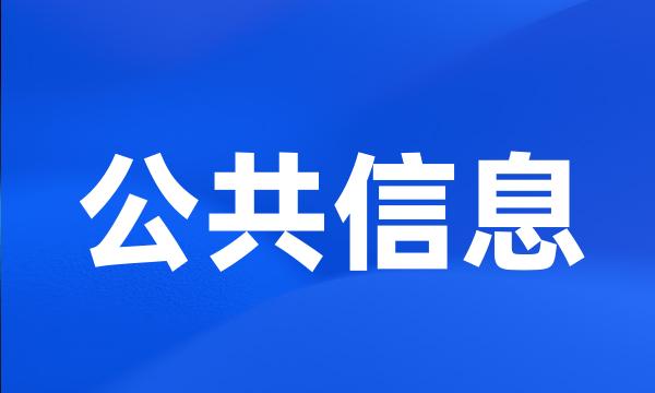 公共信息