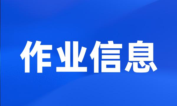 作业信息