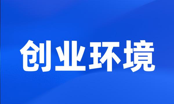 创业环境