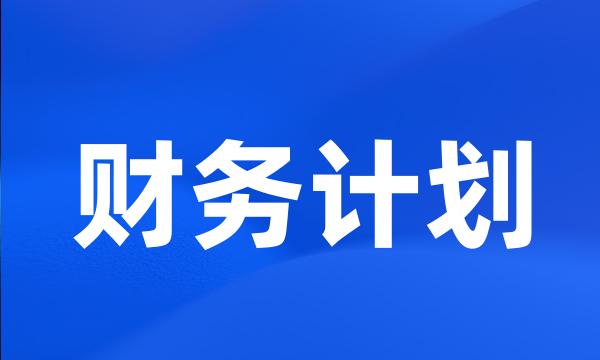 财务计划