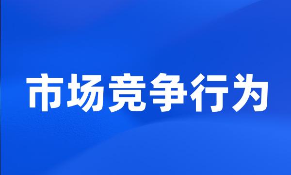 市场竞争行为