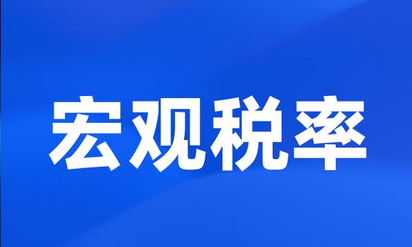 宏观税率