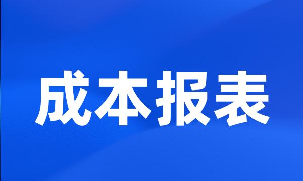 成本报表