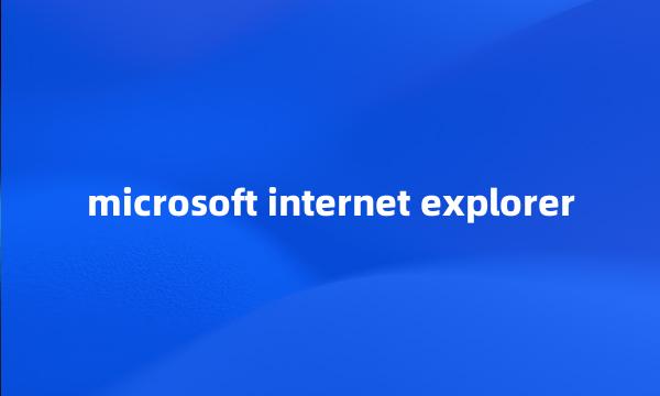 microsoft internet explorer