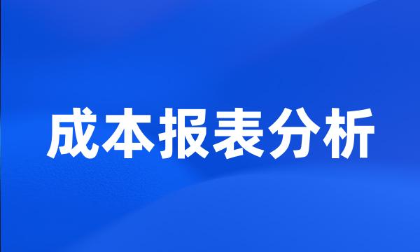 成本报表分析