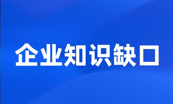 企业知识缺口