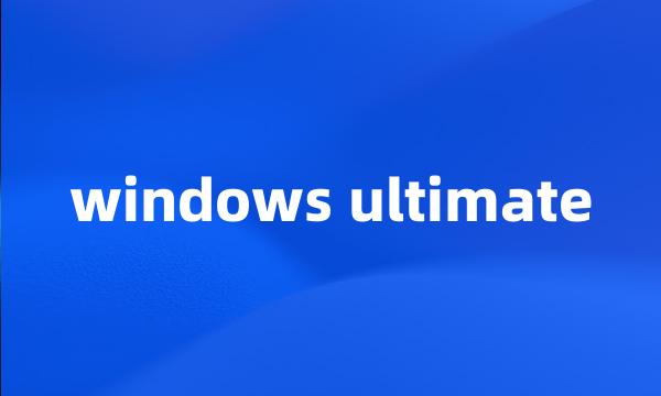 windows ultimate